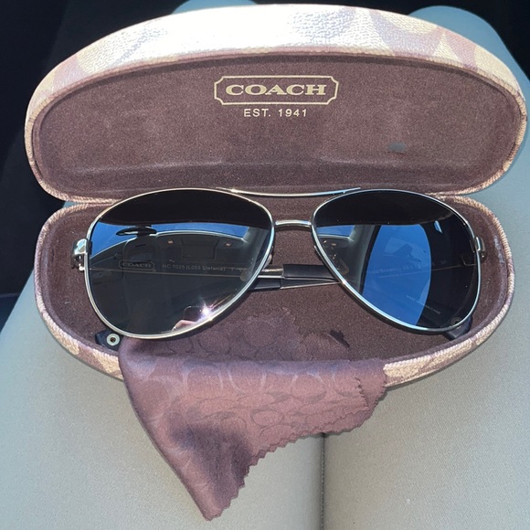 Polarized Coach Aviator Pilot Sunglasses - Picture 1 of 6